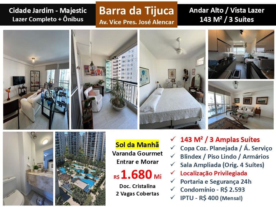 Apto Barra da Tijuca Cidade Jardim Majestic 143M² 5