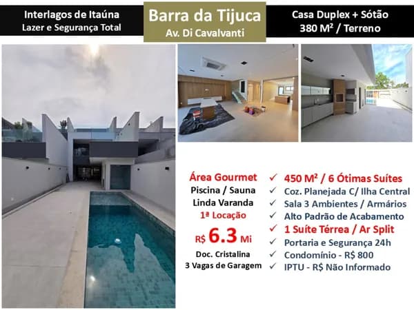 Casa Barra da Tijuca Interlagos de Itaúna 450M² 2