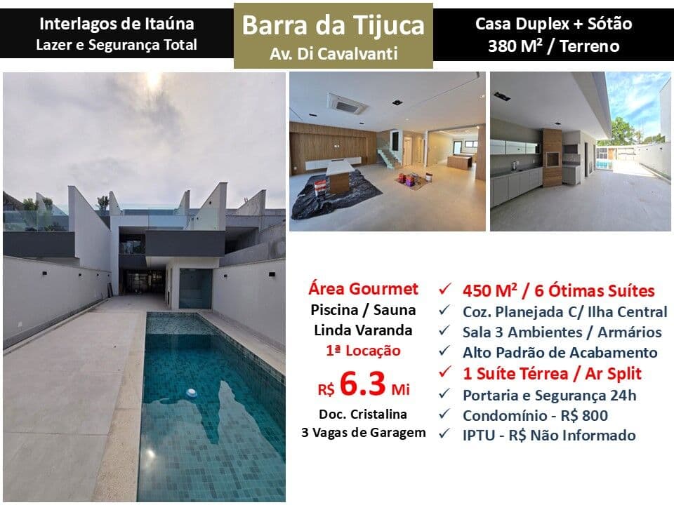 Casa Barra da Tijuca Interlagos de Itaúna 450M² 2