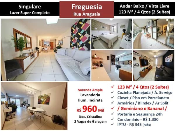 Apto JPA Freguesia Araguaia Singulare 123M²