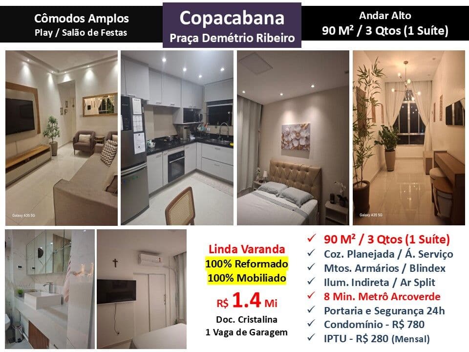 Apto Copacabana Demétrio Ribeiro 90M²