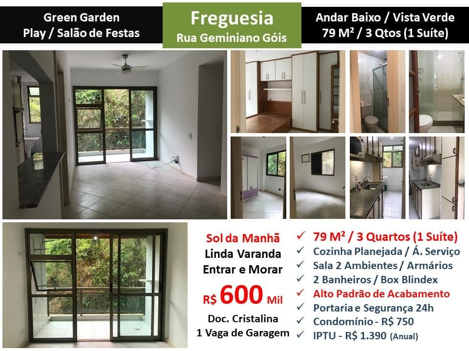Apto JPA Freguesia Geminiano Gois Green Garden 79M²