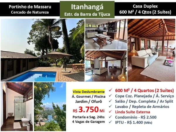 Casa Barra da Tijuca Itanhangá Portinho de Massaru 600M²