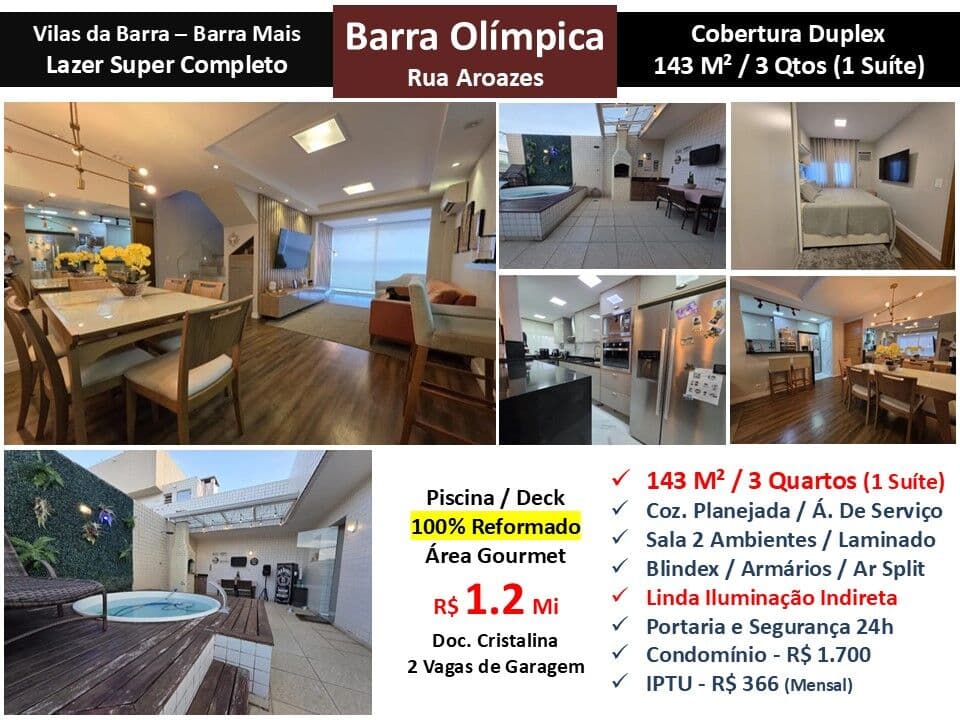Cob Barra Olímpica Viilas da Barra Barra Mais 143M²