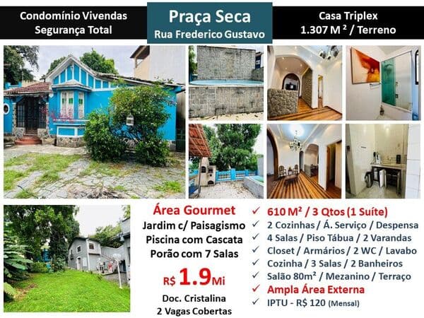 Casa JPA Praça Seca Frederico Gustavo 610M²