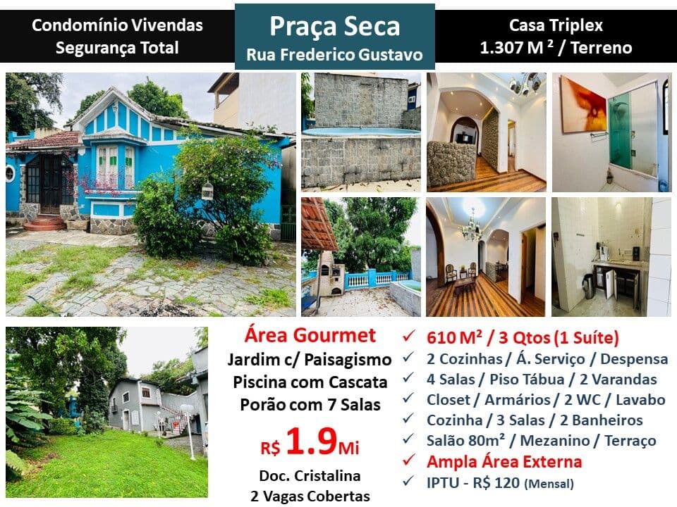 Casa JPA Praça Seca Frederico Gustavo 610M²