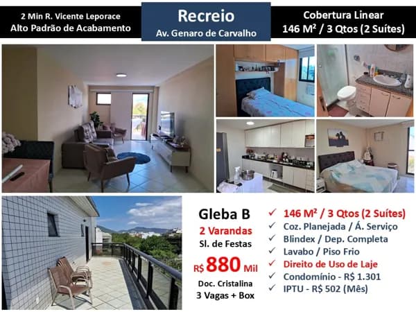 Cob Recreio Gleba B Genaro de Carvalho 146M² Linear