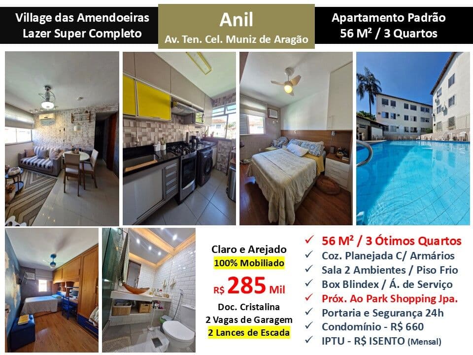 Apto JPA Anil Village das Amendoeiras 56M²