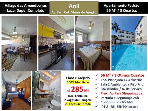 Apto JPA Anil Village das Amendoeiras 56M²