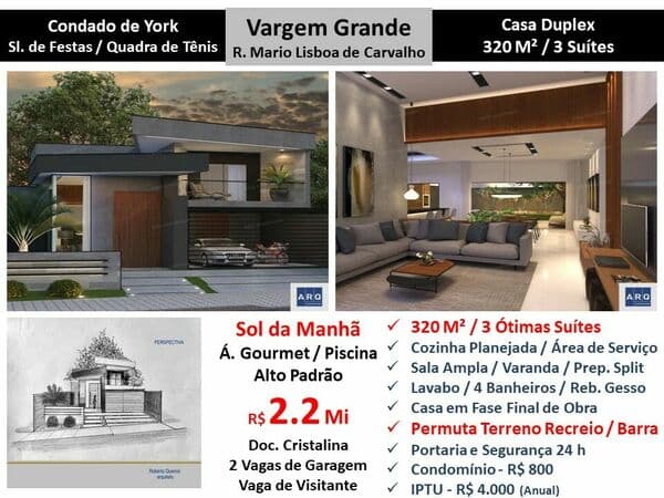 Casa Vargem Grande Condado de York 320M²