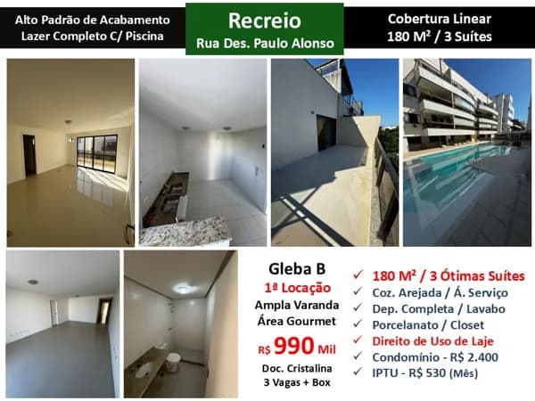 Cob Recreio Gleba B Paulo Alonso 180M² Linear