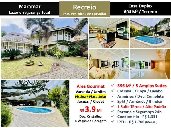 Casa Recreio Maramar 596M²