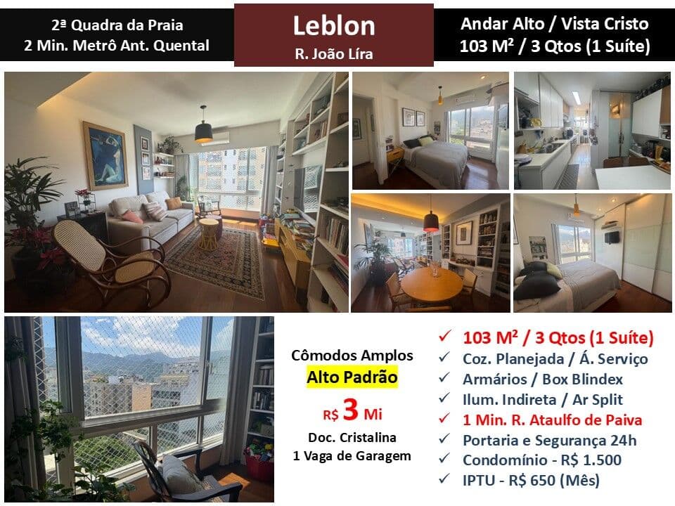 Apto Leblon João Lira 103M²