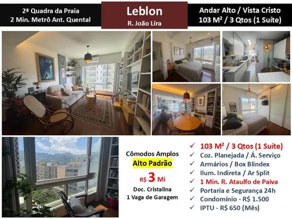 Apto Leblon João Lira 103M²