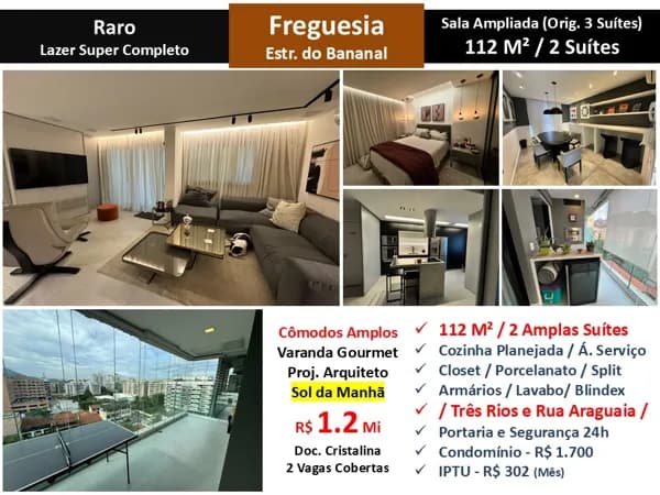 Apto JPA Freguesia Bananal Raro 112M² 3