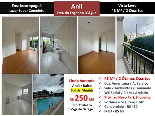 Apto JPA Anil Dez Jacarepaguá 48M²