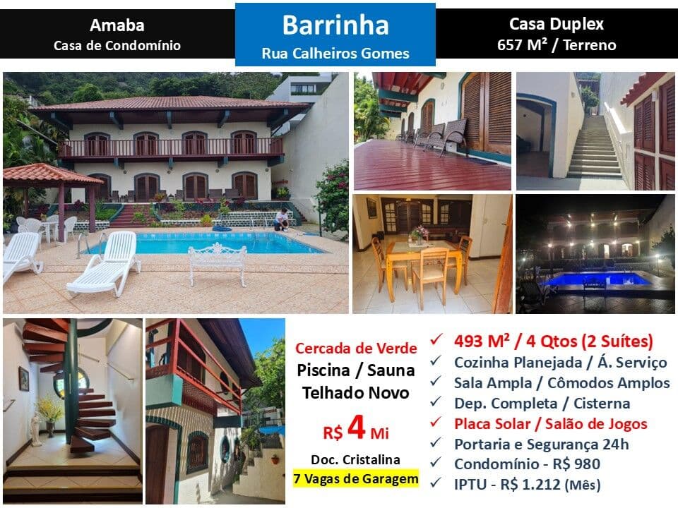 Casa Barra da Tijuca Barrinha AMABA Calheiros Gomes 493M²