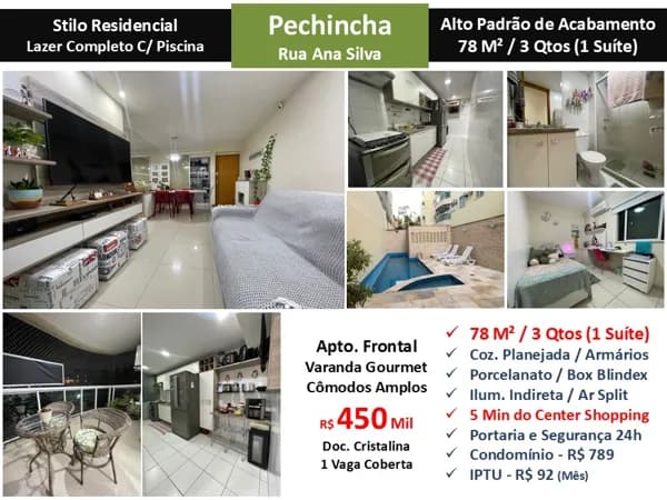 Apto JPA Pechincha Ana Silva Stilo Residencial 78M²