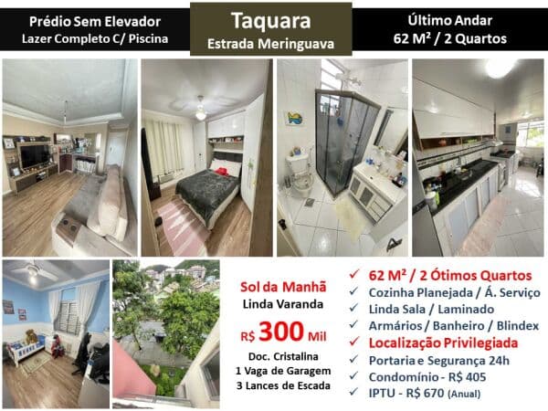 Apto JPA Taquara Meringuava 62M²