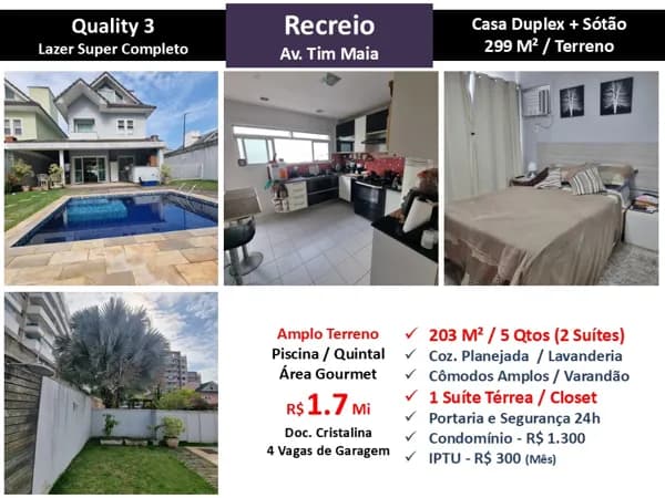 Casa Recreio Zico Quality 3 203M²