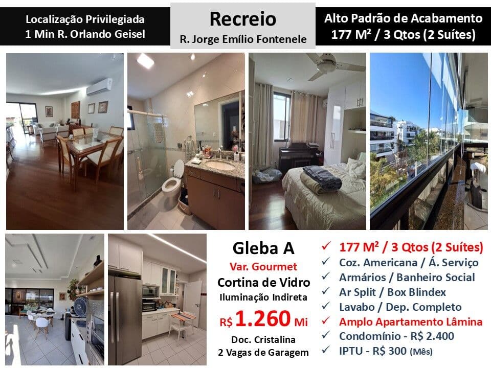 Apto Recreio Gleba A Jorge Emílio Fontenele 177M²