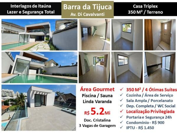 Casa Barra da Tijuca Interlagos de Itaúna 350M² 2