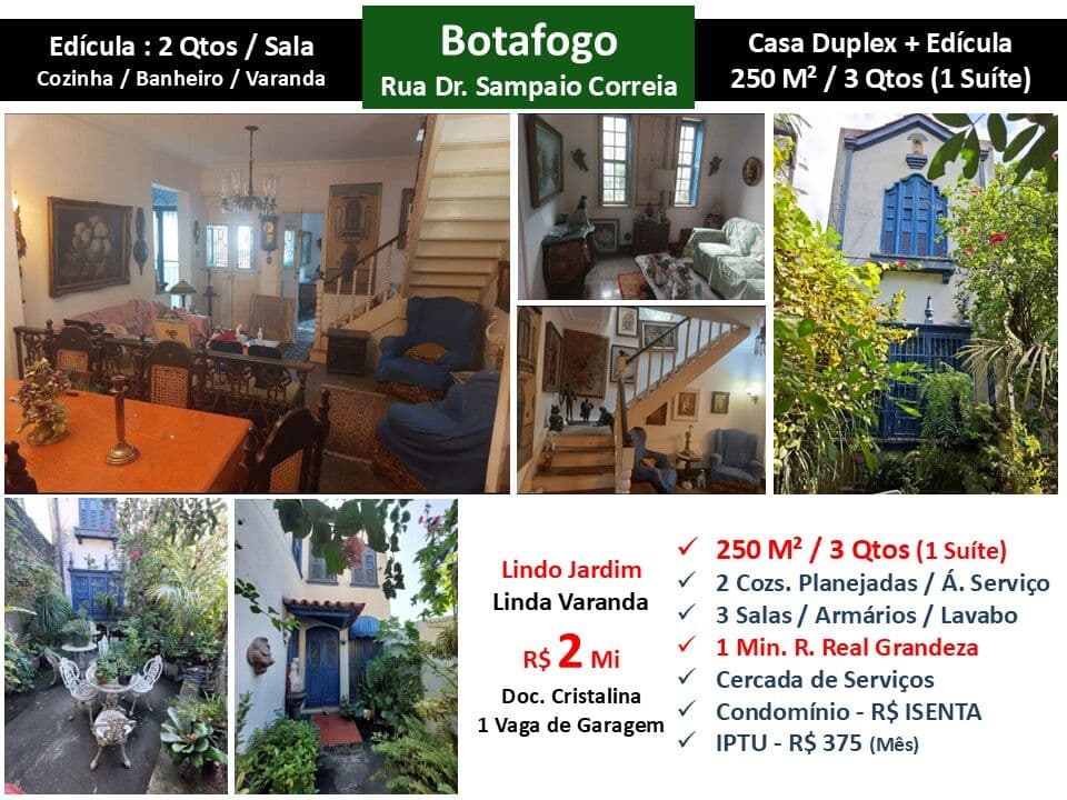 Casa Botafogo Dr. Sampaio Correia 250M²