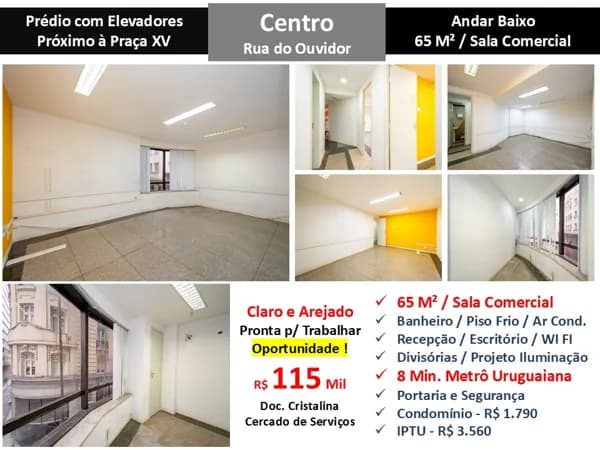 Sala Centro Ouvidor 65M²
