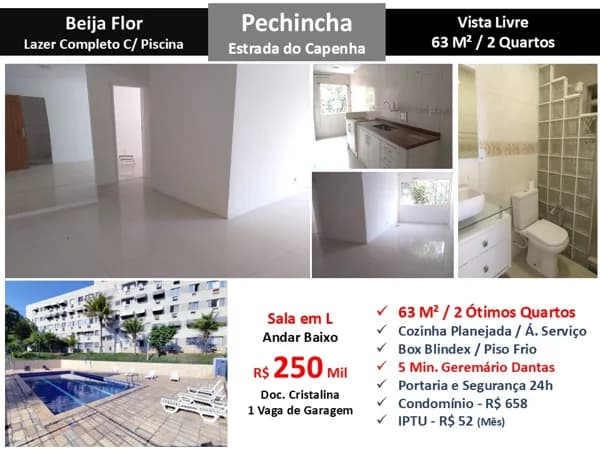 Apto JPA Pechincha Capenha Beija Flor 63M²