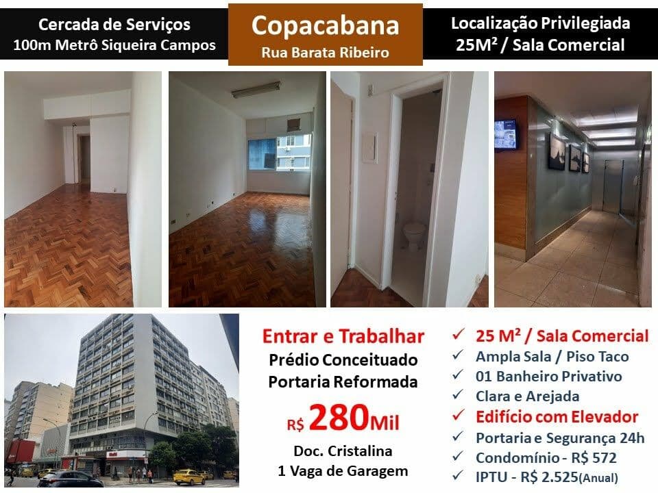Sala Copacabana Barata Ribeiro 25M²