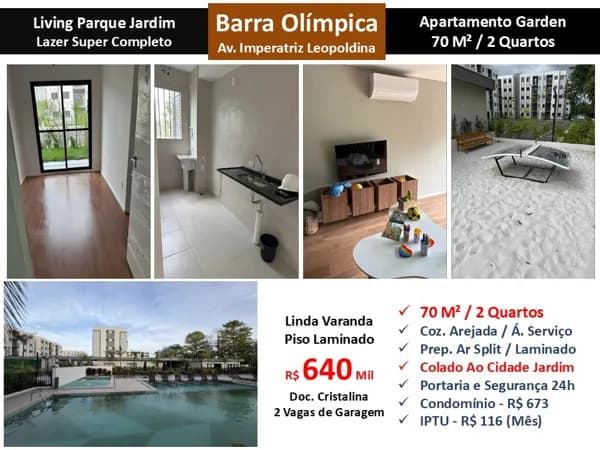 Apto Barra Olímpica Parque Jardim 70M² Garden
