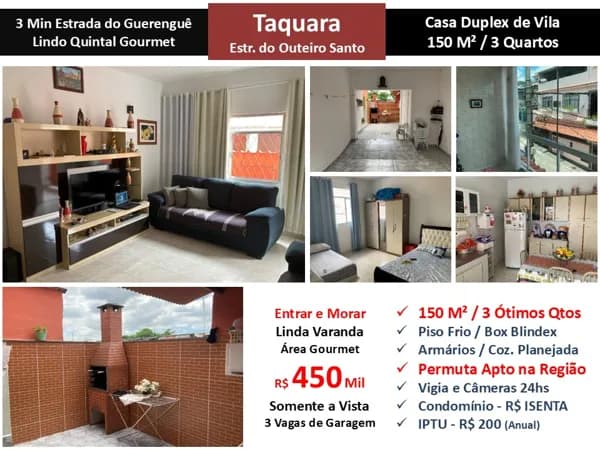 Casa JPA Taquara Outeiro Santo 150M²