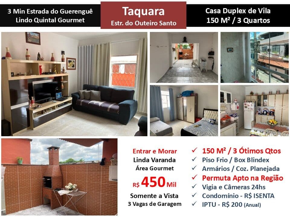 Casa JPA Taquara Outeiro Santo 150M²
