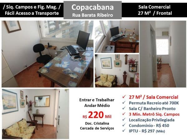 Sala Copacabana Barata Ribeiro 27M²