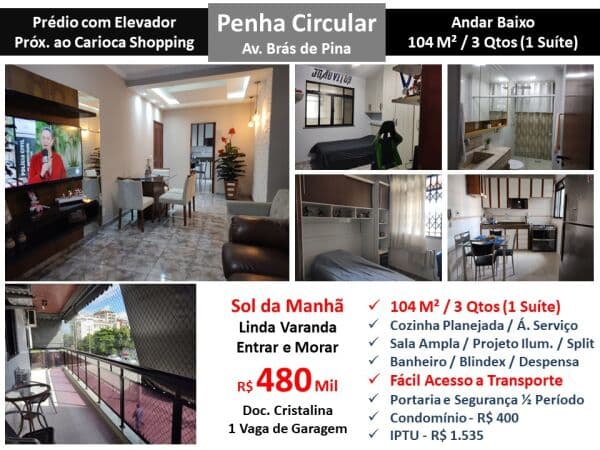 Apto Penha Circular Brás de Pina 104M²