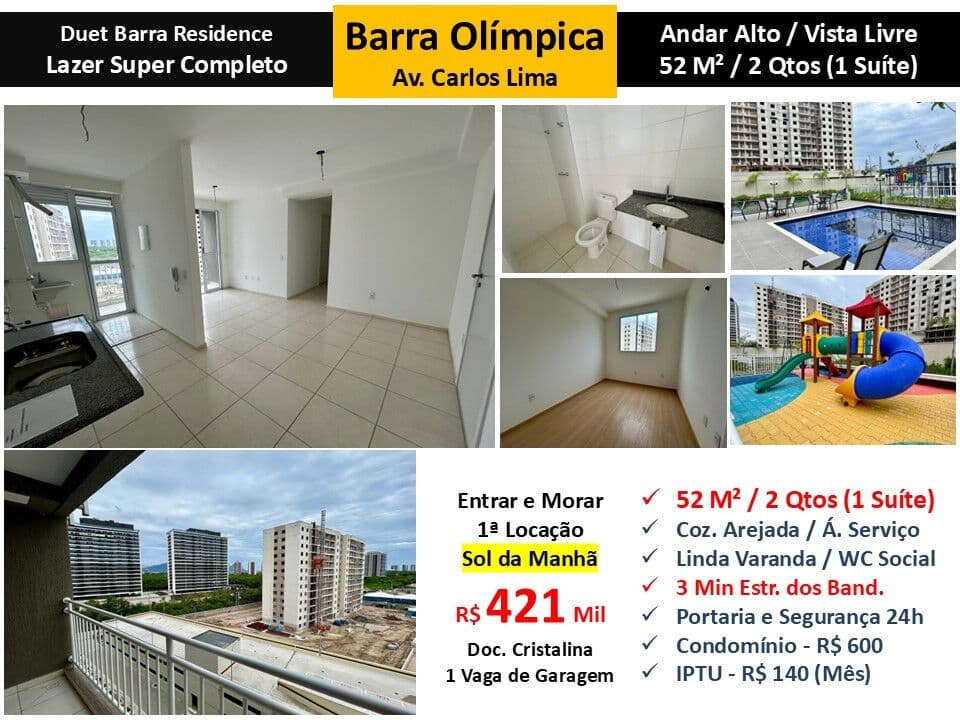 Apto Barra Olímpica Carlos Lima Duet Barra Residence 52M²