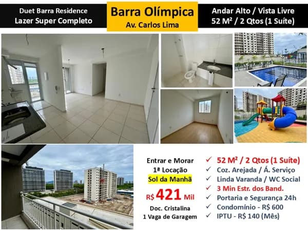 Apto Barra Olímpica Carlos Lima Duet Barra Residence 52M²