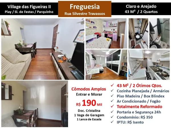 Apto JPA Freguesia Village das Figueiras 2 43M²