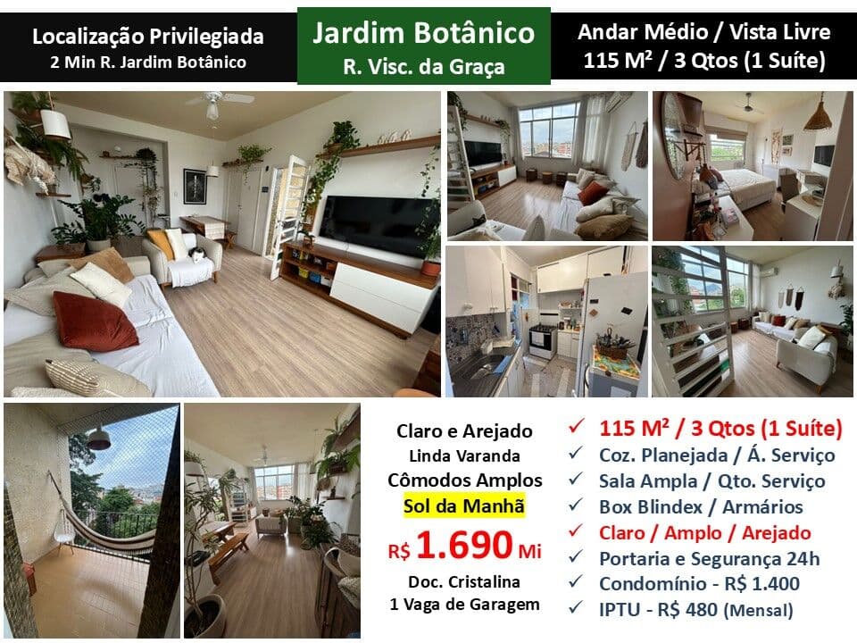 Apto Jardim Botânico Visconde da Graça 115M²