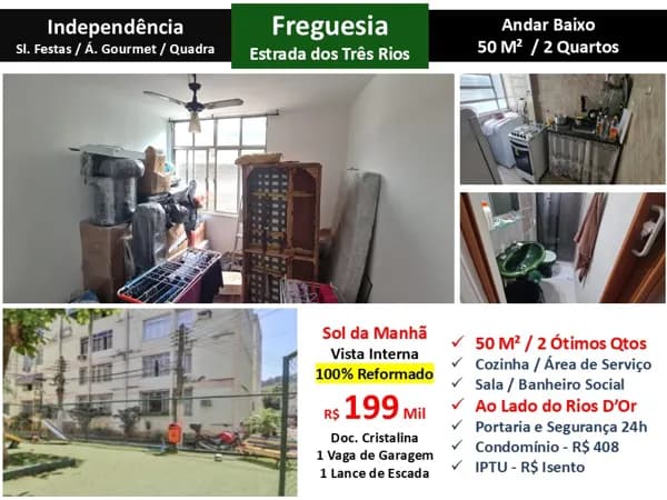 Apto JPA Freguesia 3 Rios Independência 50M²