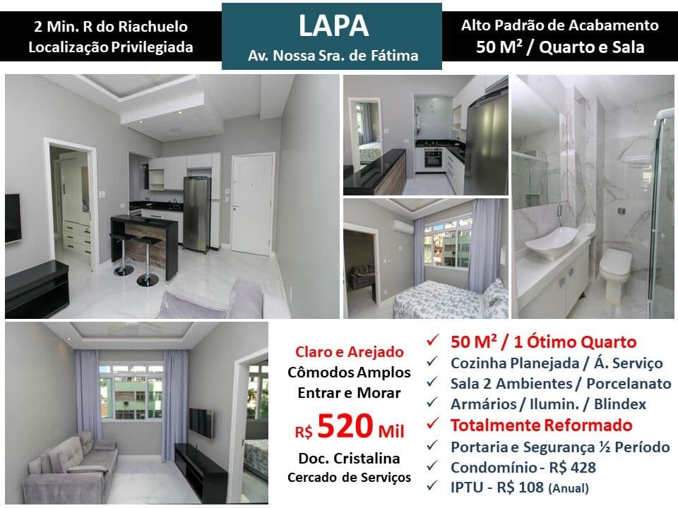 Apto Centro Lapa N. S. de Fatima 50M²