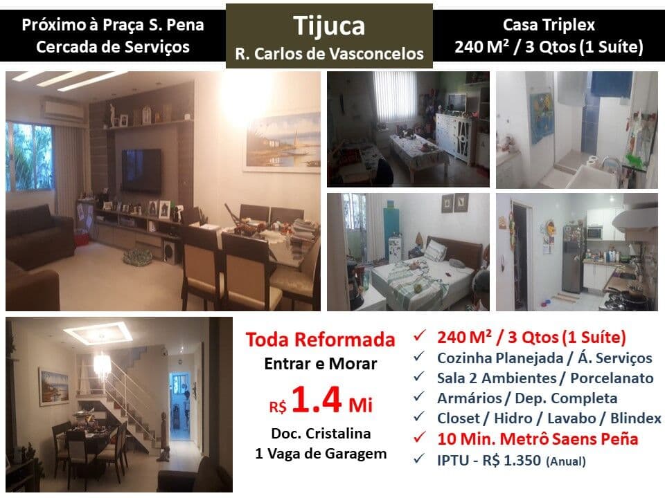 Casa Tijuca Carlos de Vasconcelos 240M²