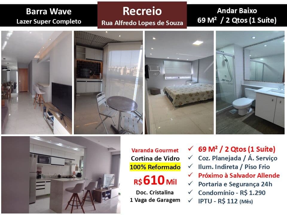 Apto Recreio Barra Wave 69M²