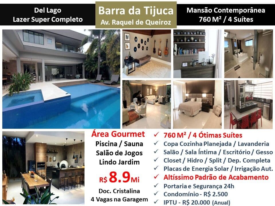 Casa Barra da Tijuca Del Lago 760M²