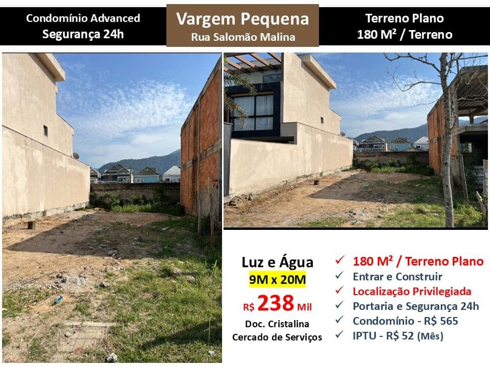 Terreno Vargem Pequena Advanced 180M²
