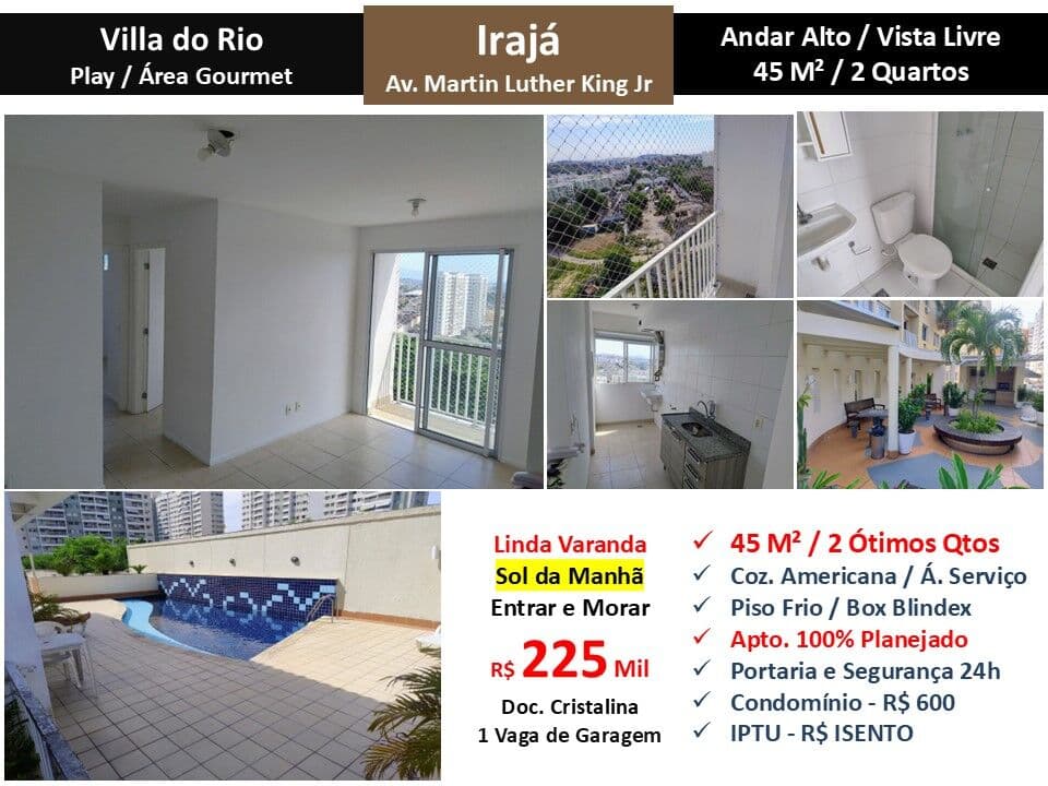 Apto Irajá Martin Luther King Jr Villa do Rio 45M²