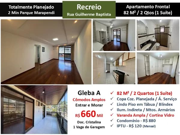 Apto Recreio Gleba A Guilherme Baptista 82M²