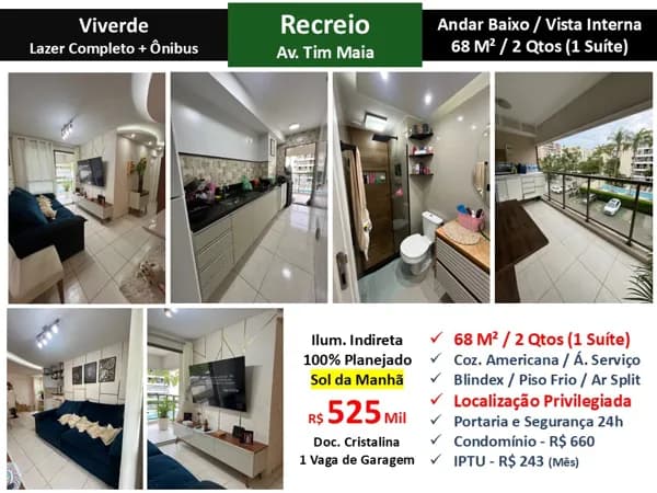 Apto Recreio Zico Viverde 68M²