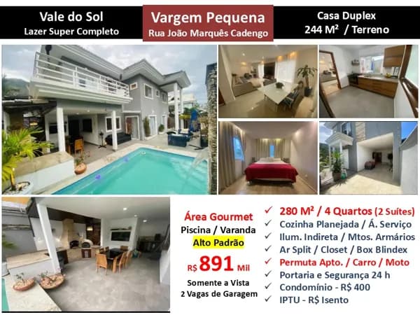 Casa Vargem Pequena Vale do Sol 280M²