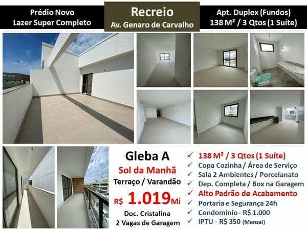 Apto Recreio Gleba A Genaro de Carvalho 138M²